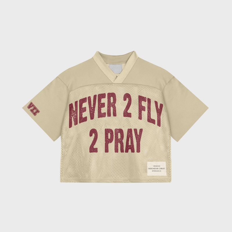 Never 2 Fly 2 Pray Jersey - Cream/Red