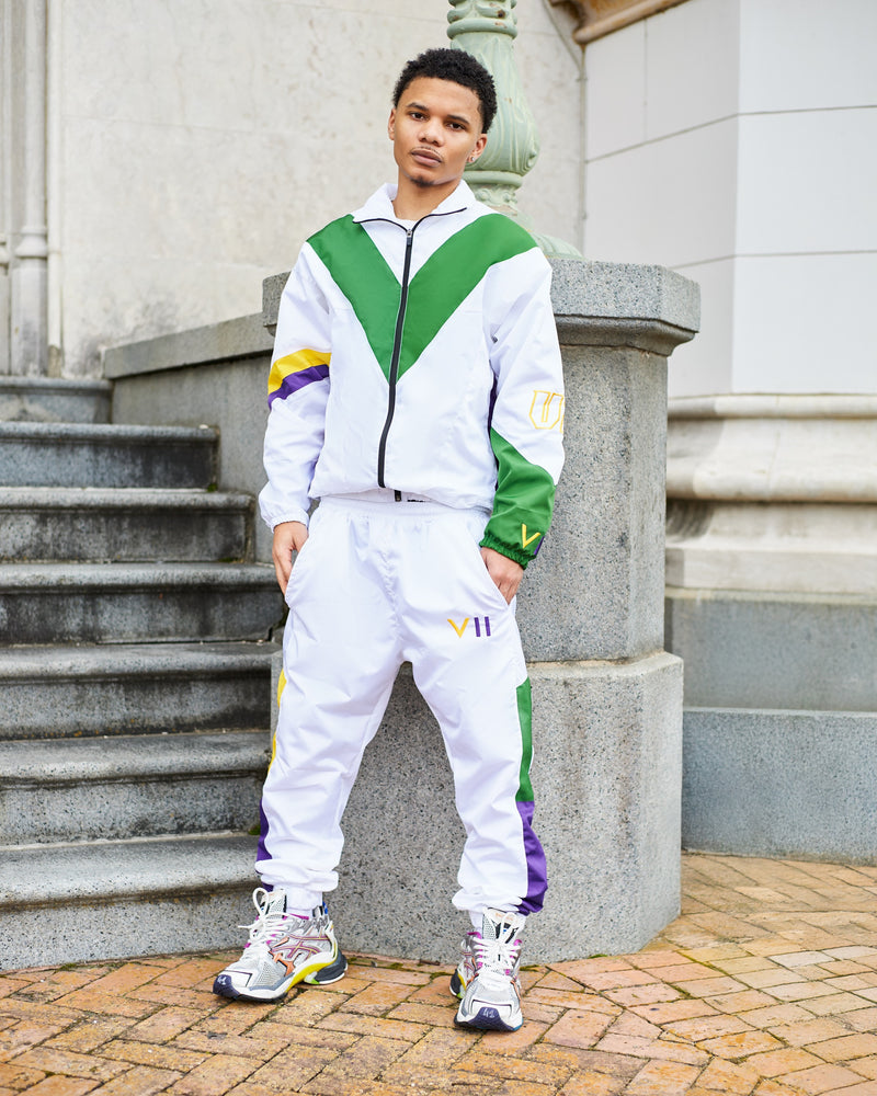 V2 Mardi Gras Unisex Windbreaker Set - Limited Edition (White)