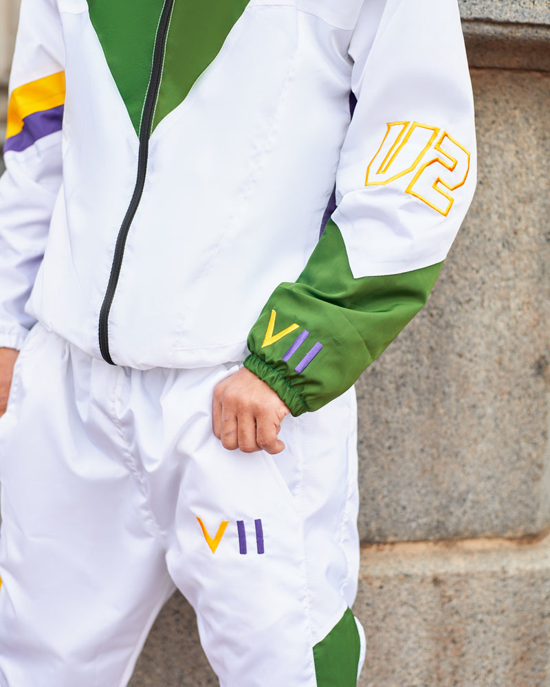 V2 Mardi Gras Unisex Windbreaker Set - Limited Edition (White)