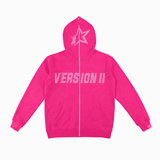1 of None Rhinestone Zip Up Hoodie - Pink