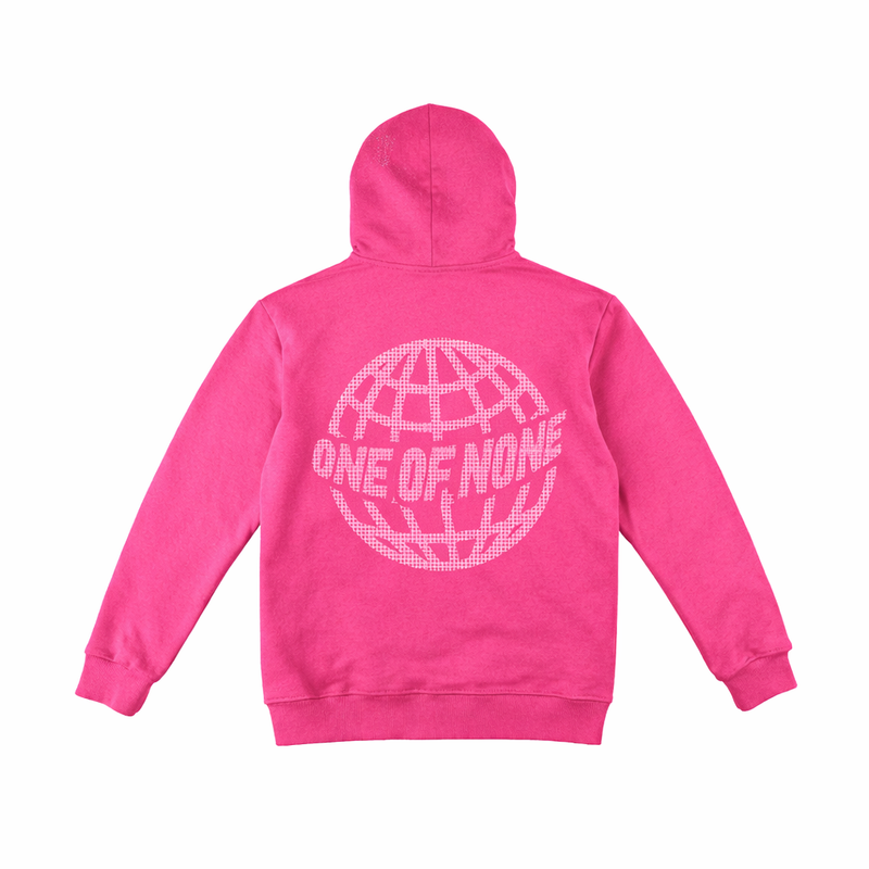 1 of None Rhinestone Zip Up Hoodie - Pink - product view 4