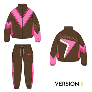 V2 Windbreaker Set - Brown/Pink