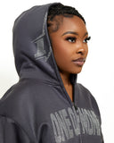 1 of None Rhinestone Zip Up - Grey